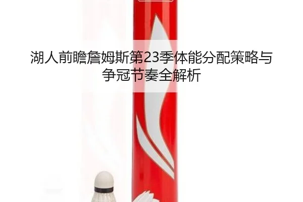 湖人前瞻詹姆斯第23季体能分配策略与争冠节奏全解析